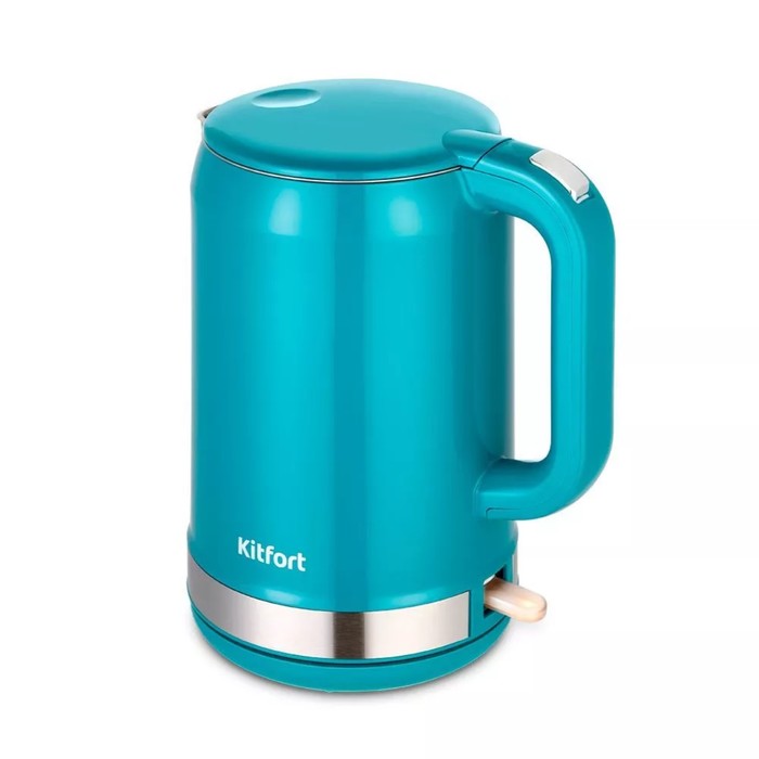 Чайник электрический Kitfort КТ-6649, металл, 1.5 л, 2200 Вт, голубой чайник электрический kitfort кт 6649 металл 1 5 л 2200 вт голубой