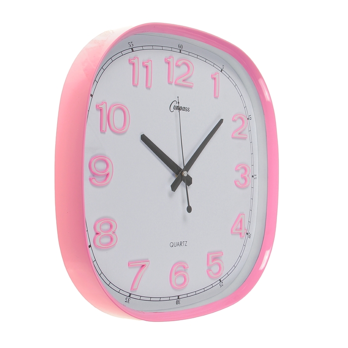 Часы настенные "Для неё", квадратные с закруглёнными углами, 39 × 39 см, розовые, циферблат белый