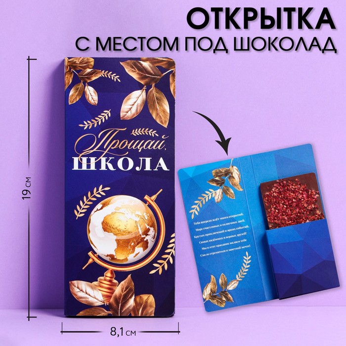 

Набор открыток с местом под шоколадку, 5 штук "Прощай школа"
