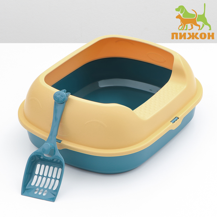 Туалет с бортом 46 х 38 х 18 см голубой 830₽