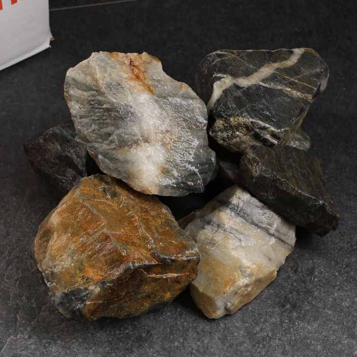 Камень для бани Ежевичный кварцит колотый 20кг камень для бани и сауны огненный камень кварцит 20 кг