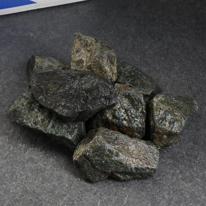 Камень для бани Змеевик колотый 20 кг камень для бани и сауны огненный камень кварцит 20 кг