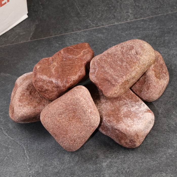 Камень для бани Малиновый кварцит галтованный 20кг камень для бани и сауны огненный камень кварцит 20 кг