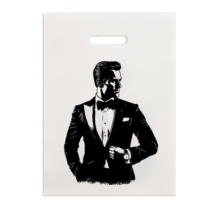 Пакет полиэтиленовый Джентльмен бело-черный 30х40 см 50 мкм 13₽