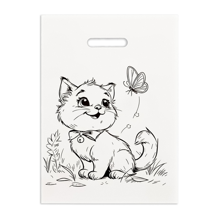 Пакет полиэтиленовый Котик бело-черный 30х40 см 50 мкм 13₽