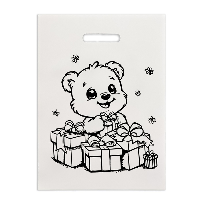 Пакет полиэтиленовый Мишка бело-черный 30х40 см 50 мкм 13₽