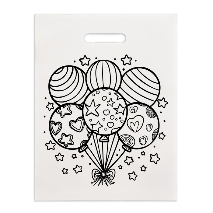 Пакет полиэтиленовый Воздушные шарики бело-черный 30х40 см 50 мкм 13₽