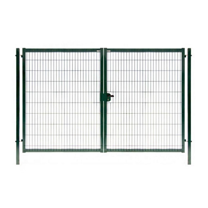 Ворота распашные Формика эконом б/замка, 3,5мм, RAL 6005 зеленый,