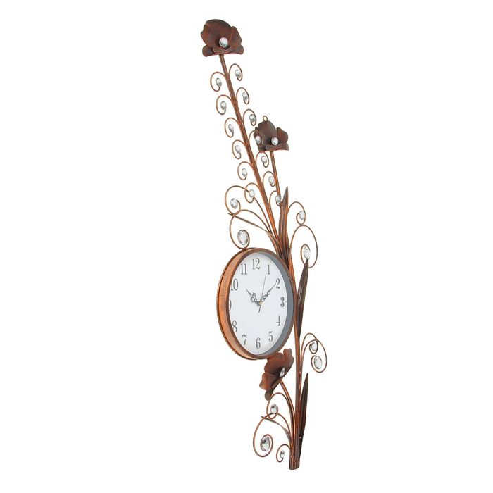 Часы настенные интерьерные "Серия Ажур. Цветы на стеблях"