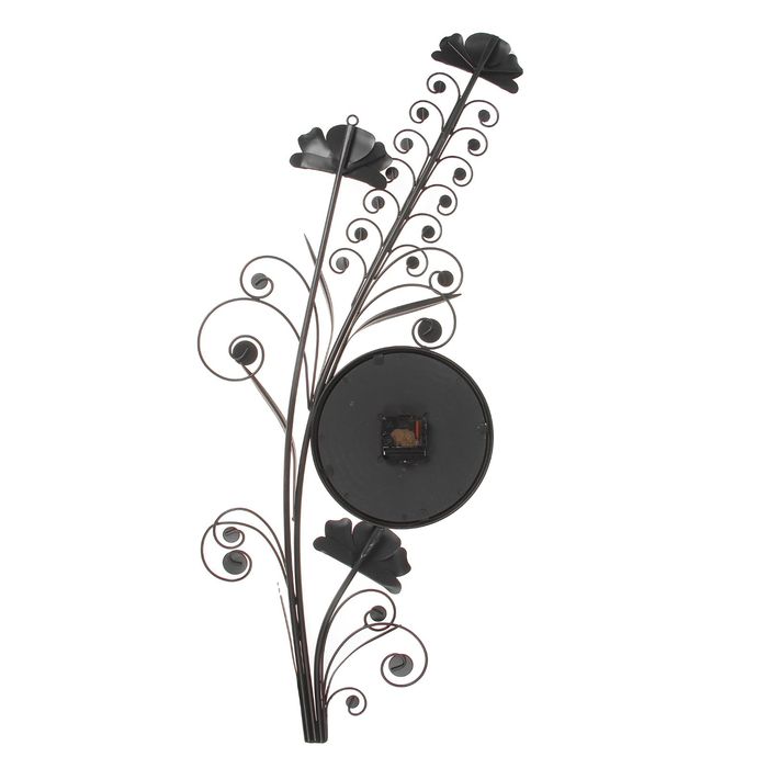 Часы настенные интерьерные "Серия Ажур. Цветы на стеблях"