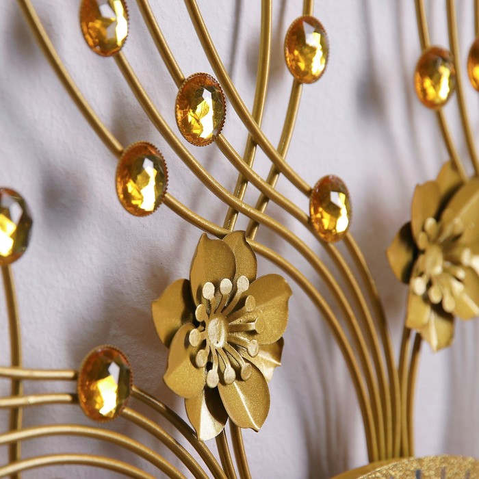 Часы настенные интерьерные "Серия Ажур. Цветы на лучиках солнца", d=60 см