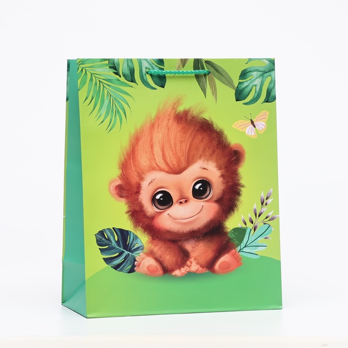 Пакет подарочный Обезьянка, 26 х 32 х 12 см комплект подарочный обезьянка