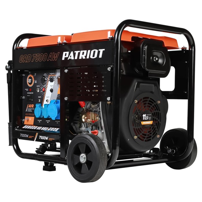 цена Генератор дизельный PATRIOT GRD 7500AW, 7,5 кВт, 15 л, синхронный, 32 А, 532 см3, 77 дБ