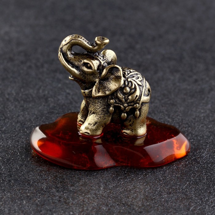 Сувенир Слон Тайский, латунь, янтарь сувенир слон 4 5х5 см латунь янтарь