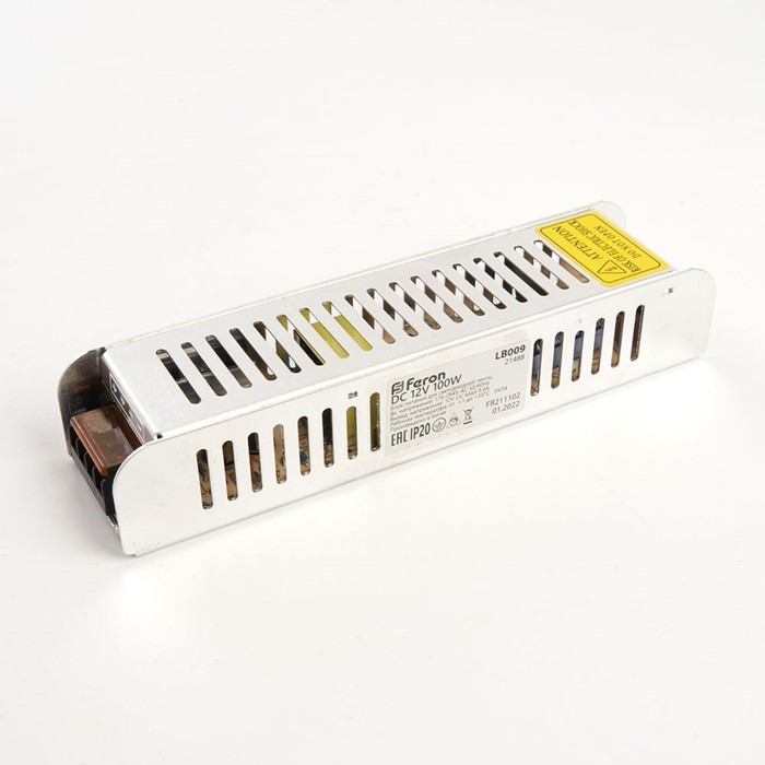Трансформатор электронный для светодиодной ленты 12 Вт, Feron, LB009, 8.4A, 100 Вт трансформатор feron 41955