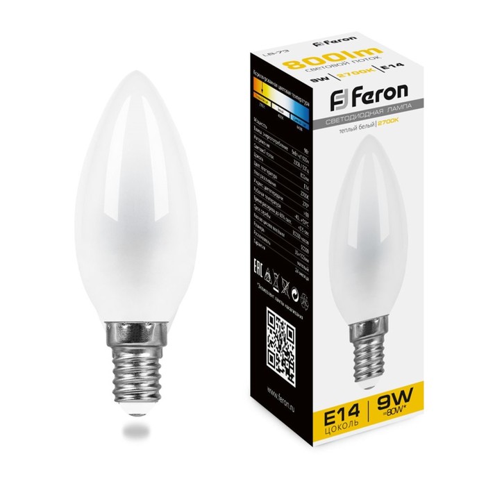 Лампа светодиодная Feron, E14, 9 Вт, 230 В, белый теплый свет светодиодная лампа gx53 5 вт 7 вт 9 вт 6 шт лот 220 в переменного тока 230 в 240 в теплый белый холодный белый свет светодиодная лампа для дома
