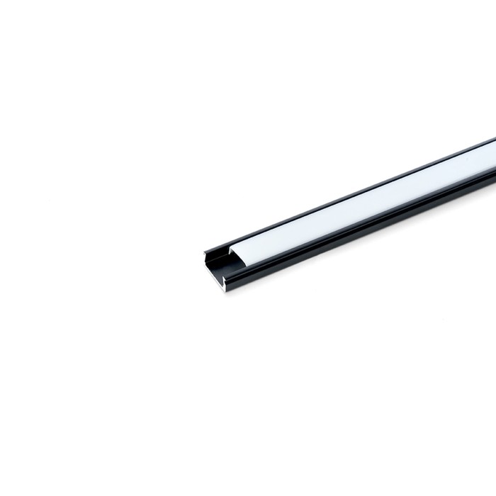 Профиль накладной для светодиодной ленты Feron, CAB262, 2 м, цвет чёрный профиль алюминиевый для светодиодной ленты угловой накладной 2 м цвет чёрный