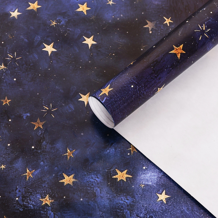 Бумага упаковочная, глянцевая Звёзды, 70 х 100 см,1 лист
