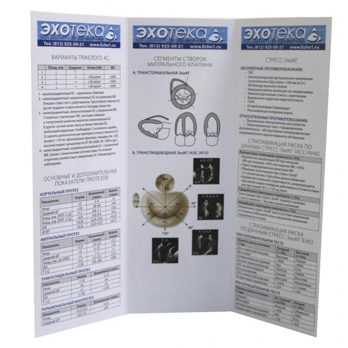 Пособие по эхокардиографии. Буклет Эхотека. Новиков В.И.