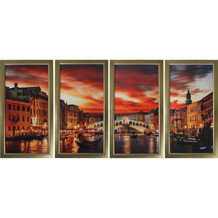 Модульная картина в раме "Мост", 55×100, 30×55×4 шт., рама микс