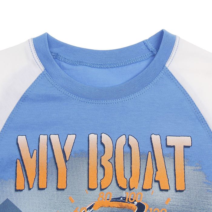 Футболка для мальчика, рост 104 см, цвет голубой/белый, принт МИКС Н006