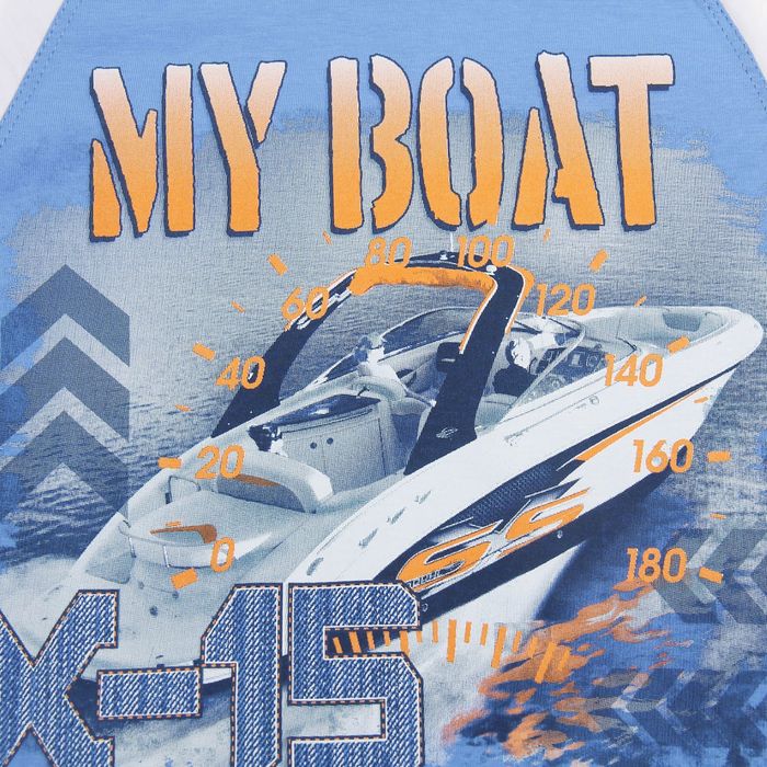 Футболка для мальчика, рост 104 см, цвет голубой/белый, принт МИКС Н006