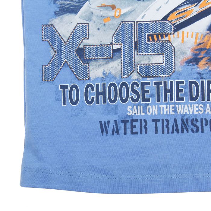 Футболка для мальчика, рост 104 см, цвет голубой/белый, принт МИКС Н006