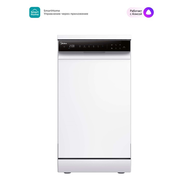 Посудомоечная машина Midea MFD45S510Wi, класс А++, 10 комплектов, 10 режимов, белая посудомоечная машина nordfrost fs4 1053 w класс а 10 комплектов 5 режимов белая