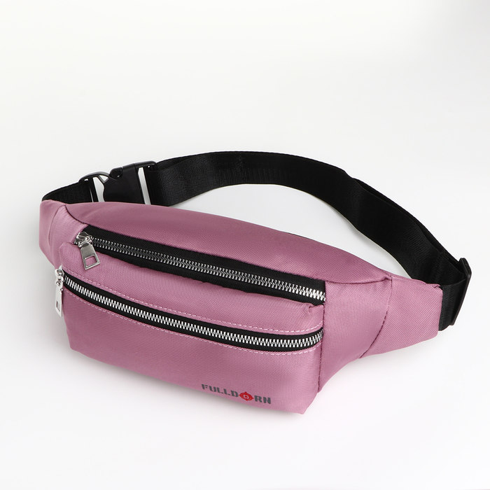 

Поясная сумка на молнии, 2 наружных кармана, цвет розовый