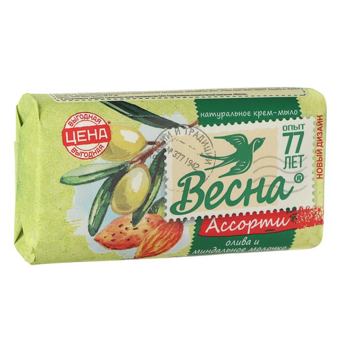 Мыло Весна Олива и миндальное молочко,90г