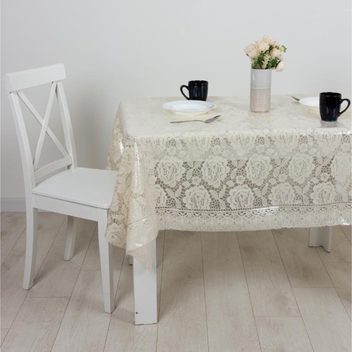 

Клеёнка Joy Home, ажурная, без основы, 137 см, 20 м, толщина 0,6 мм, бежевый