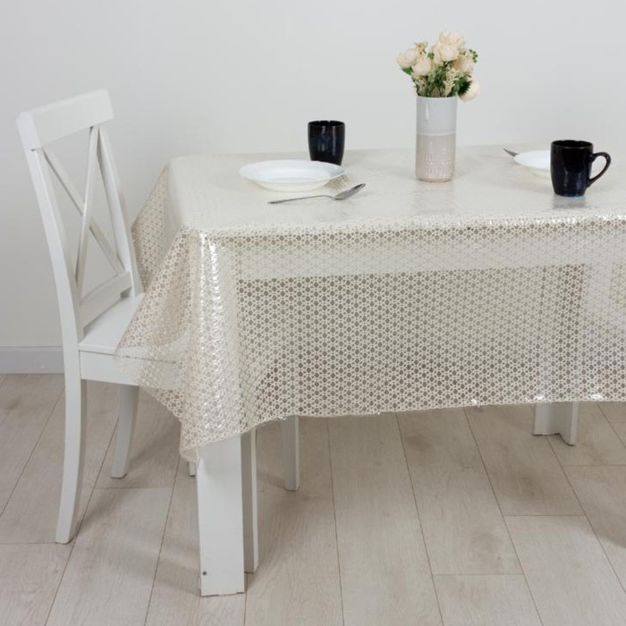 

Клеёнка Joy Home, ажурная, без основы, 137 см, 20 м, толщина 0,6 мм, бежевый