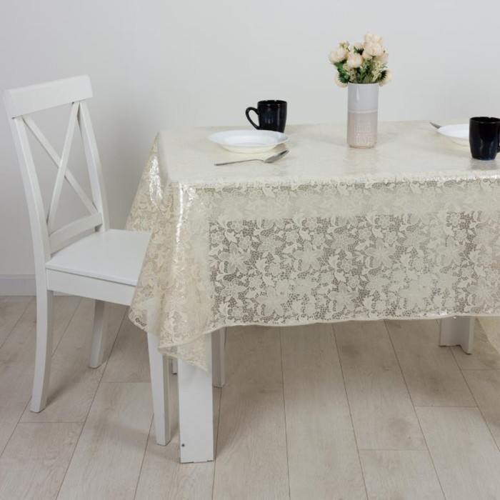 

Клеёнка Joy Home, ажурная, без основы, 137 см, 20 м, толщина 0,6 мм, бежевый