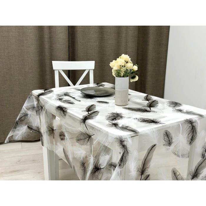 

Клеёнка прозрачная «Перья» Joy Home, 40х1,4 м, толщина 0,15 мм