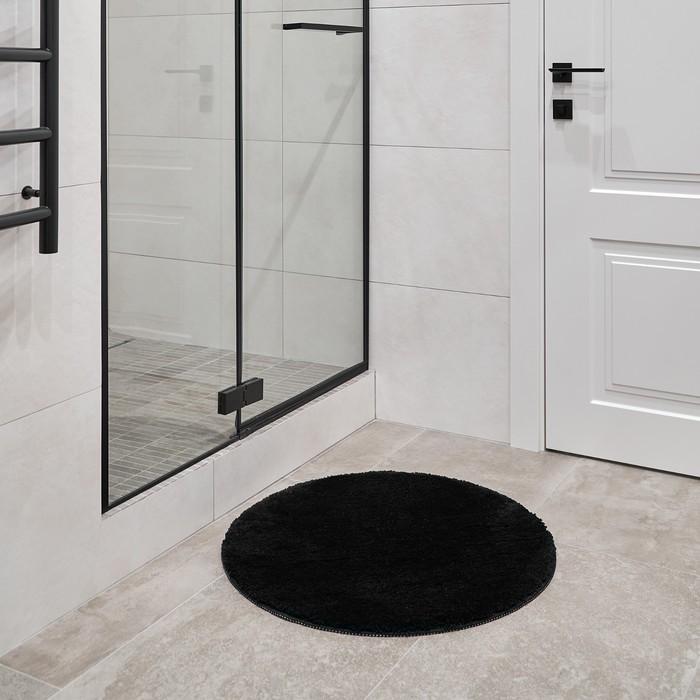 Мягкий коврик Magma. Moroshka, для ванной комнаты 70х70 см, цвет чёрный коврик для ванной moroshka bantu 50x76 см цвет разноцветный