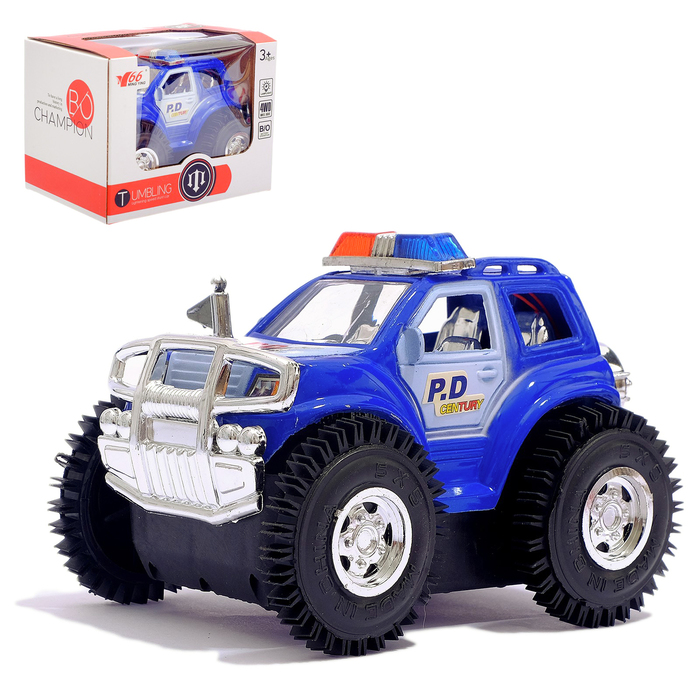 Джип-перевёртыш "Полиция", работает от батареек, световые эффекты, цвета МИКС