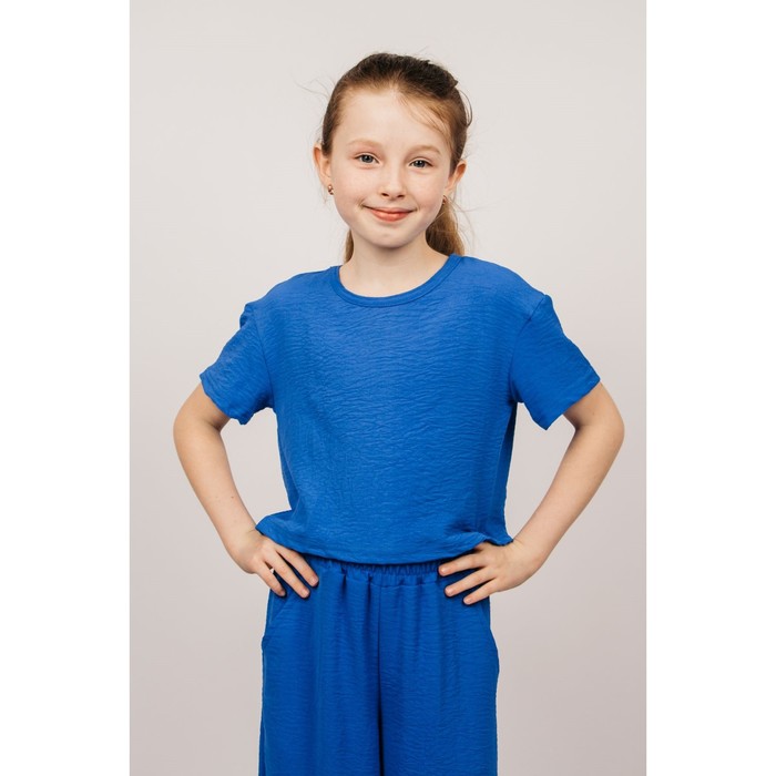 

Блузка для девочки, рост 128 см, цвет синий