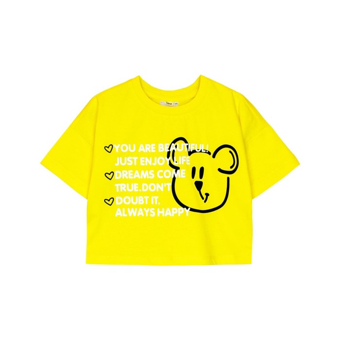 Футболка для девочки, рост 110 см, цвет жёлтый футболка для девочки цвет жёлтый фламинго рост 110