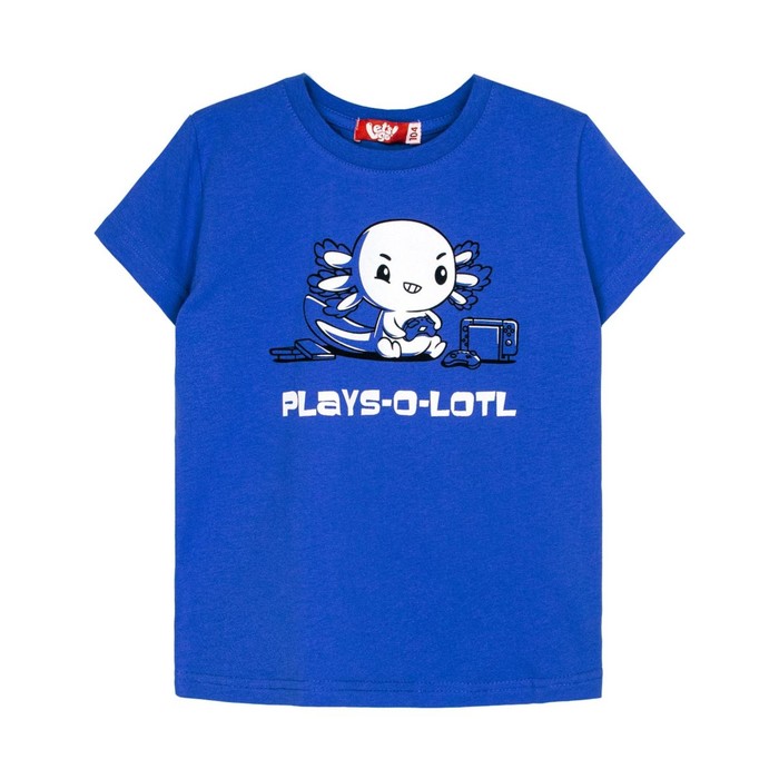 Футболка детская, рост 104 см, цвет синий детская футболка кот с подарком 104 синий