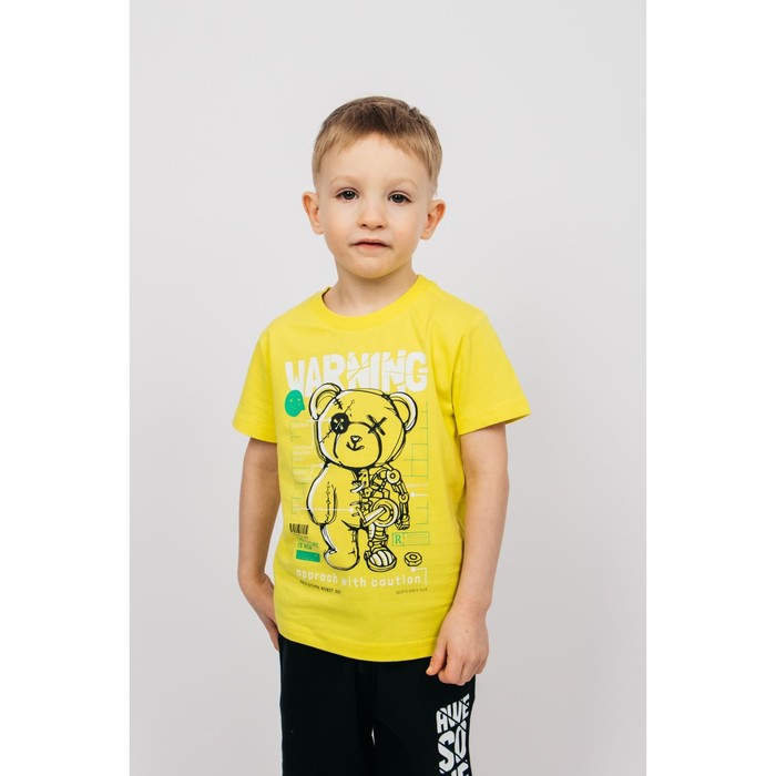 Футболка для мальчика, рост 104 см, цвет жёлтый футболка для мальчика цвет голубой камаз рост 104 см