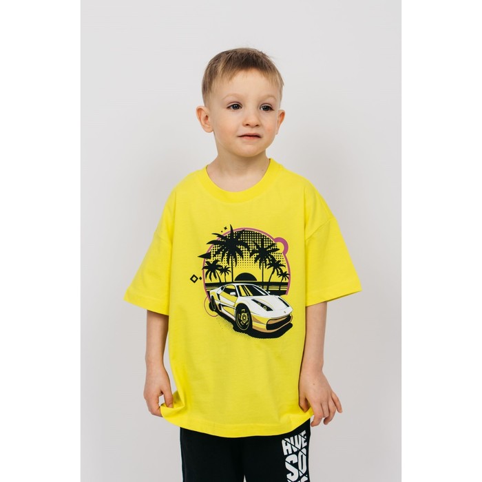 Футболка для мальчика, рост 104 см, цвет жёлтый футболка для мальчика цвет голубой камаз рост 104 см