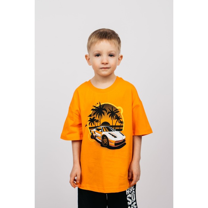 Футболка для мальчика, рост 134 см, цвет оранжевый футболка для мальчика цвет изумрудный рост 134