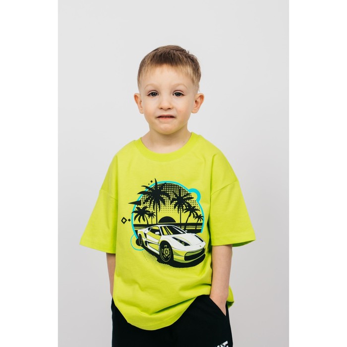 Футболка для мальчика, рост 134 см, цвет салатовый футболка для мальчика рост 110 см цвет салатовый
