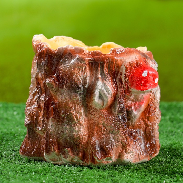 Фигурное кашпо "Пень с совой" розовое