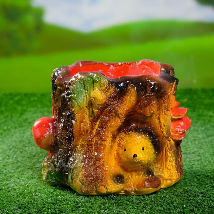 Фигурное кашпо "Пень и ёжик"