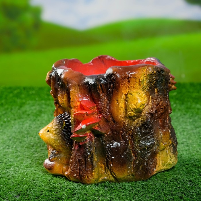 Фигурное кашпо "Пень и ёжик"