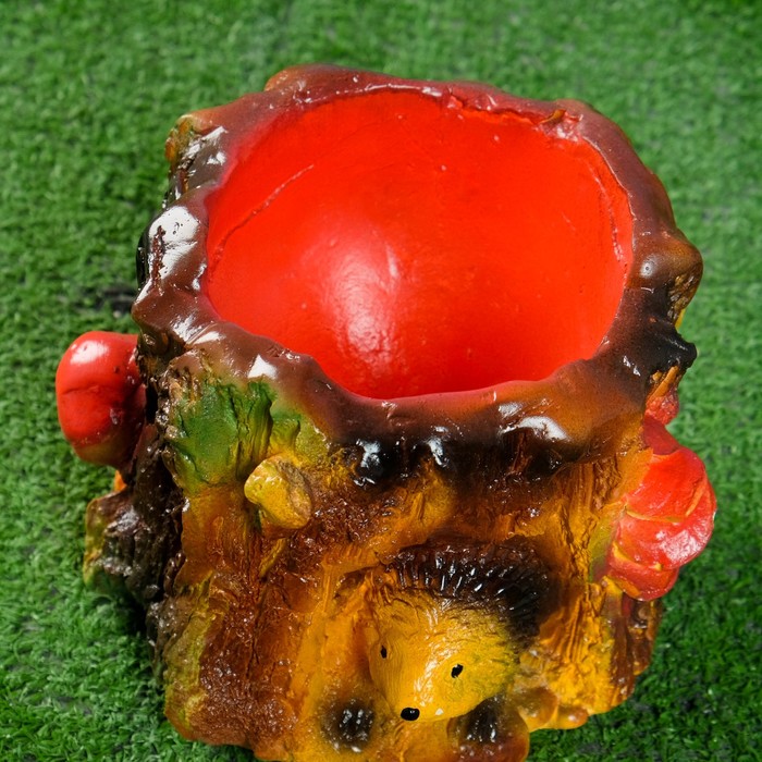 Фигурное кашпо "Пень и ёжик"