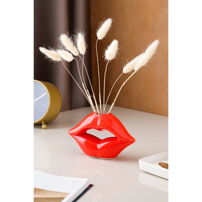 Ваза "Губы" красные