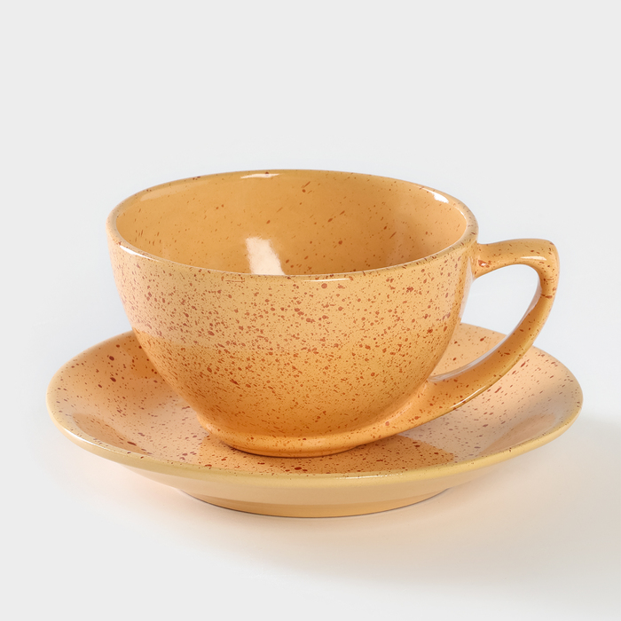 Чайная пара керамическая «Каракум», 2 предмета: чашка 250 мл, блюдце d=15 см чайная пара керамическая green 2 предмета чашка 220 мл блюдце d 14 5 см