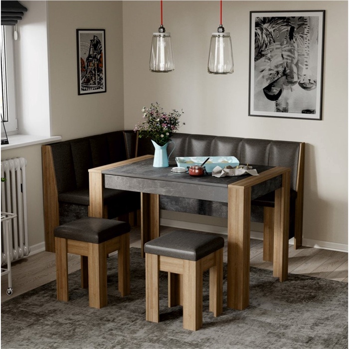 Кухонный уголок-5 комплект 1600 х 1100 х 805 лдсп искусственная кожа 29750₽